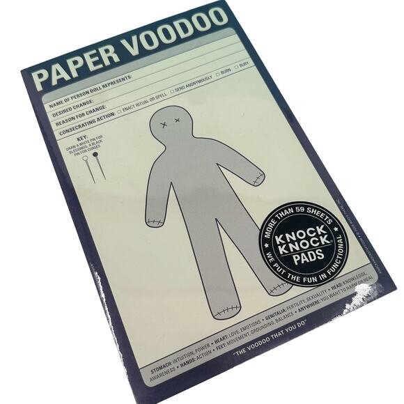 Paper Voodoo Stationery Notepad by Knock Knock Stuff White Elephant Gift - Picture 1 of 3
